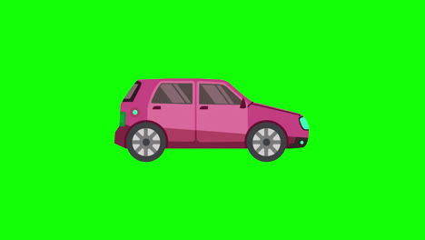 Auto-Icon-Animation.-Fahrzeugschleifenanimation-Mit-Alphakanal,-Grüner-Bildschirm.